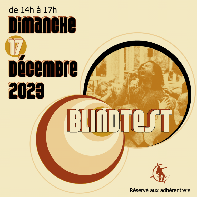 Journée associative offerte aux adhérents de l'association TakaMouv à Lyon : Blindtest dimanche 17 décembre 2023 au studio !